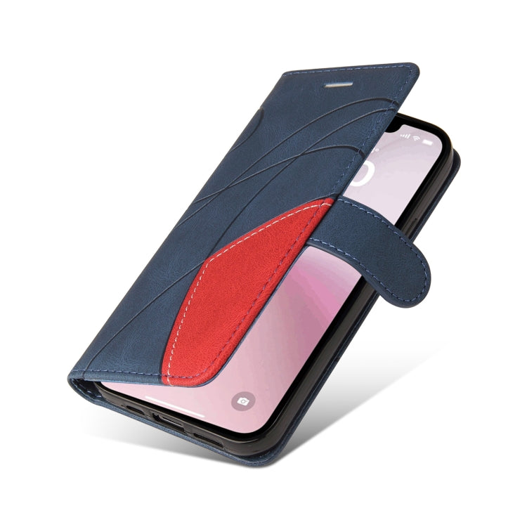 For iPhone 17e / 16e Dual-color Splicing Flip Leather Phone Case
