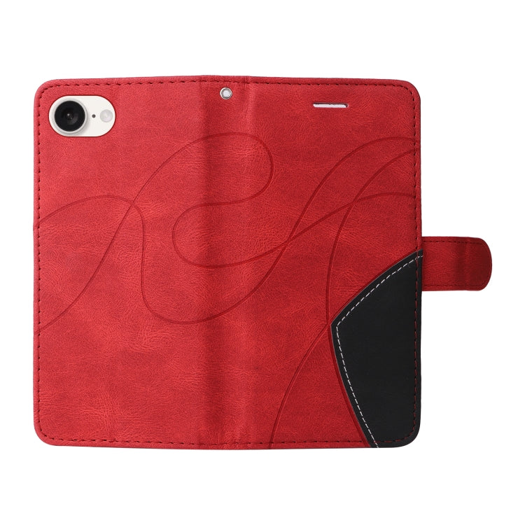 For iPhone 17e / 16e Dual-color Splicing Flip Leather Phone Case