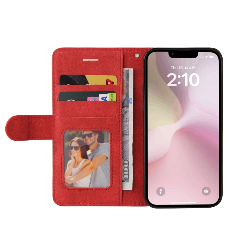 For iPhone 17e / 16e Dual-color Splicing Flip Leather Phone Case
