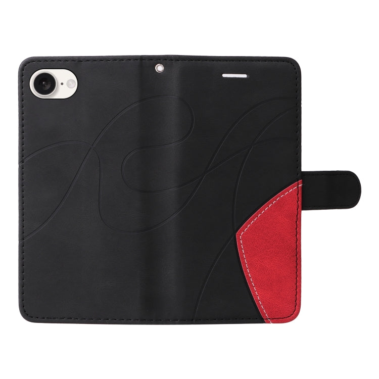 For iPhone 17e / 16e Dual-color Splicing Flip Leather Phone Case
