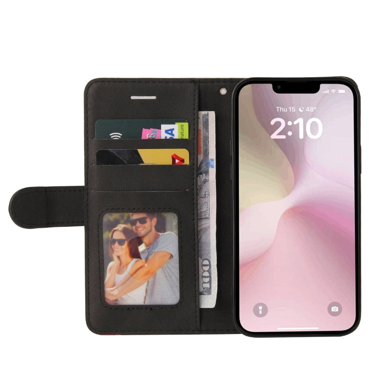 For iPhone 17e / 16e Dual-color Splicing Flip Leather Phone Case