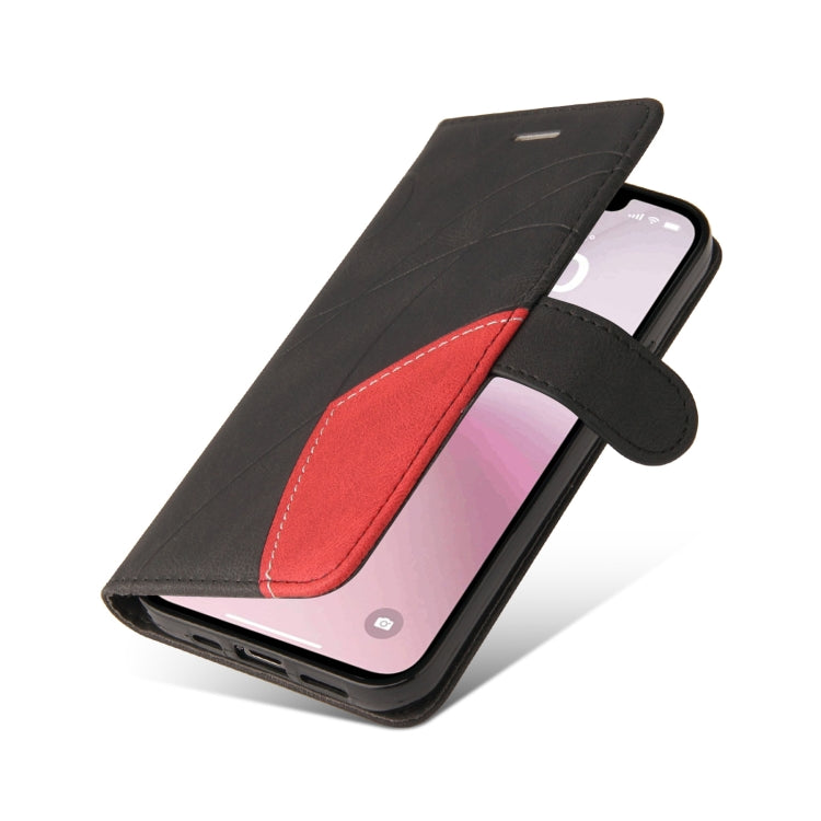 For iPhone 17e / 16e Dual-color Splicing Flip Leather Phone Case