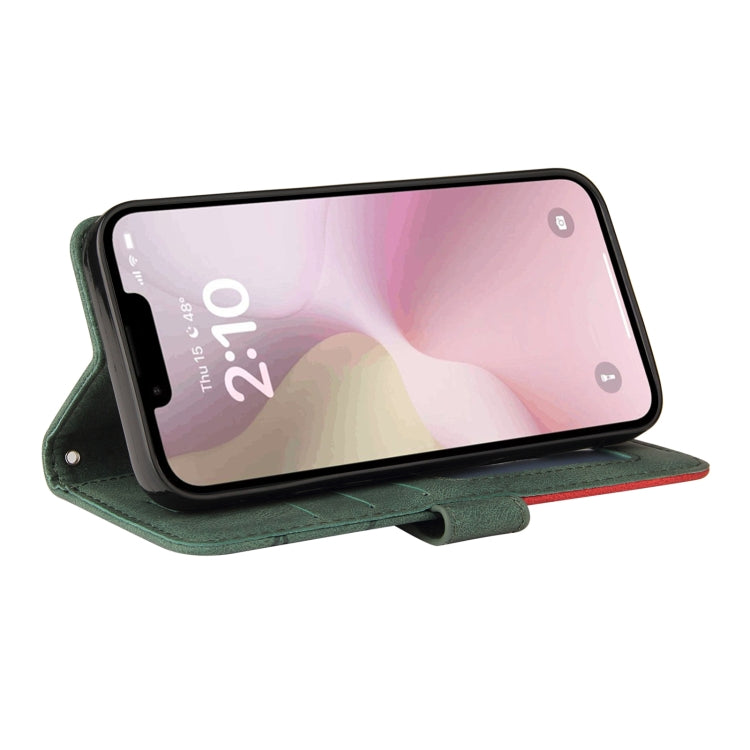 For iPhone 17e / 16e Dual-color Splicing Flip Leather Phone Case
