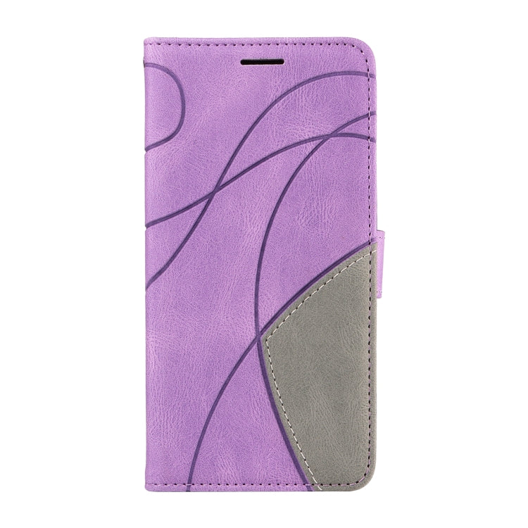 For iPhone 17e / 16e Dual-color Splicing Flip Leather Phone Case