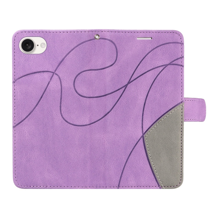 For iPhone 17e / 16e Dual-color Splicing Flip Leather Phone Case