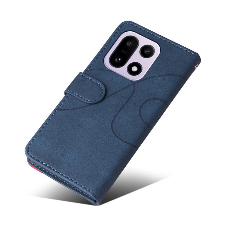 For OnePlus 15 Dual-color Splicing Flip Leather Phone Case