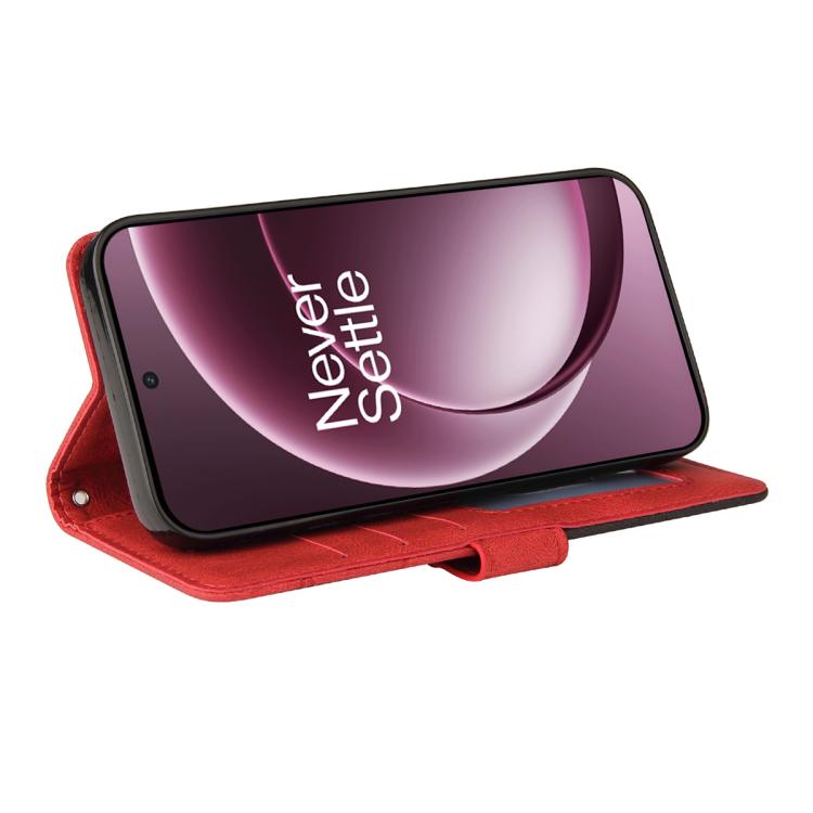 For OnePlus 15 Dual-color Splicing Flip Leather Phone Case