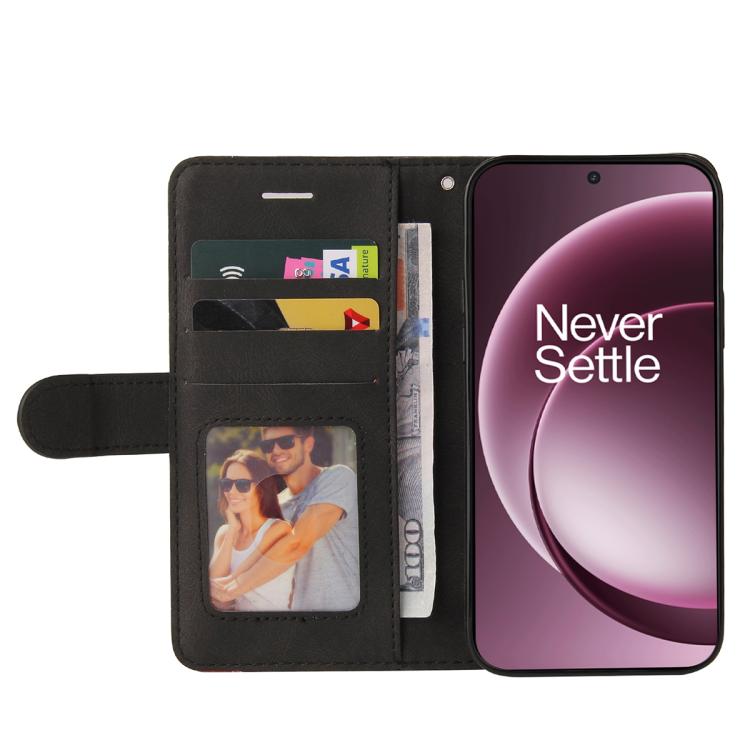 For OnePlus 15 Dual-color Splicing Flip Leather Phone Case