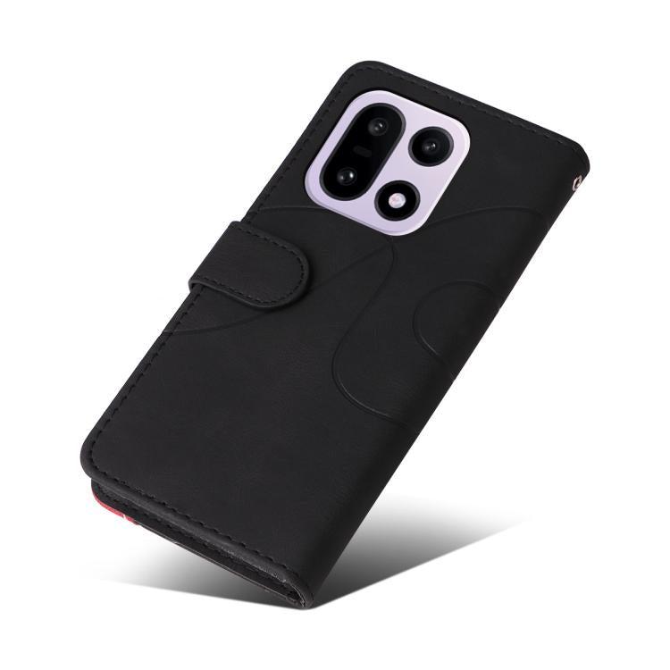 For OnePlus 15 Dual-color Splicing Flip Leather Phone Case