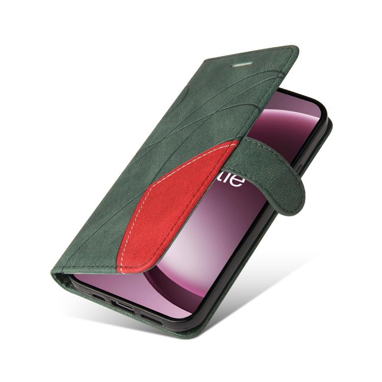 For OnePlus 15 Dual-color Splicing Flip Leather Phone Case