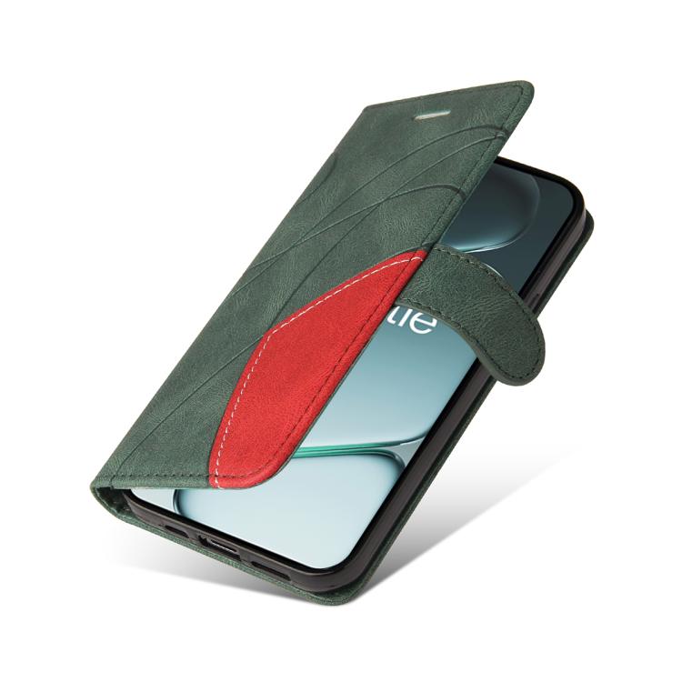 For OnePlus Ace 6 5G Dual-color Splicing Flip Leather Phone Case