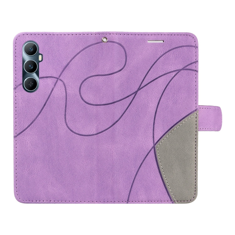 For Realme C65 4G Dual-color Splicing Flip Leather Phone Case