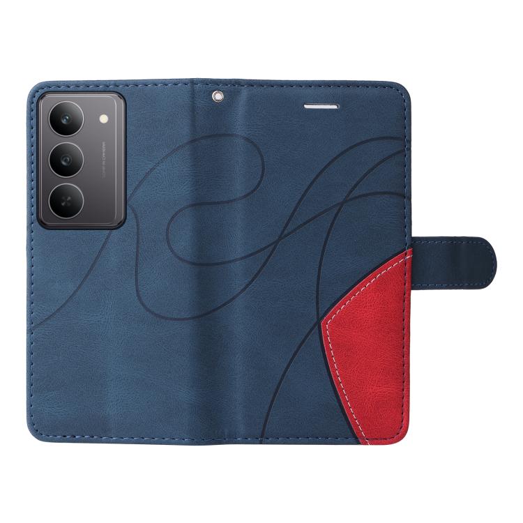 For Realme 14x 5G Dual-color Splicing Flip Leather Phone Case
