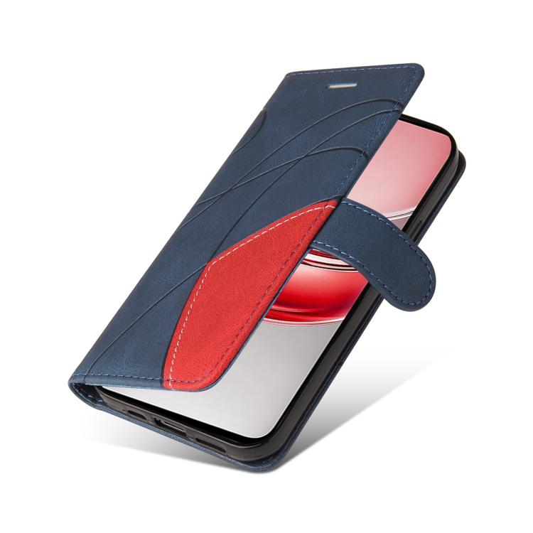 For Realme 14x 5G Dual-color Splicing Flip Leather Phone Case