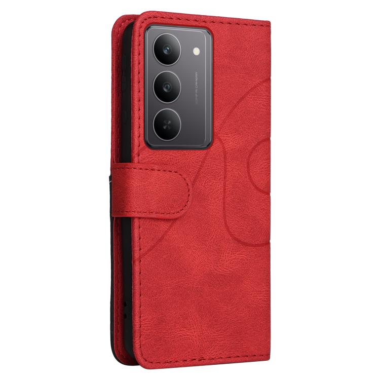 For Realme 14x 5G Dual-color Splicing Flip Leather Phone Case