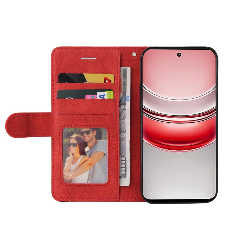 For Realme 14x 5G Dual-color Splicing Flip Leather Phone Case