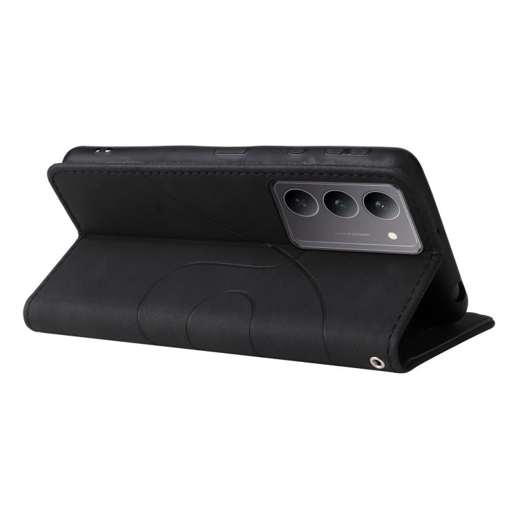 For Realme 14x 5G Dual-color Splicing Flip Leather Phone Case