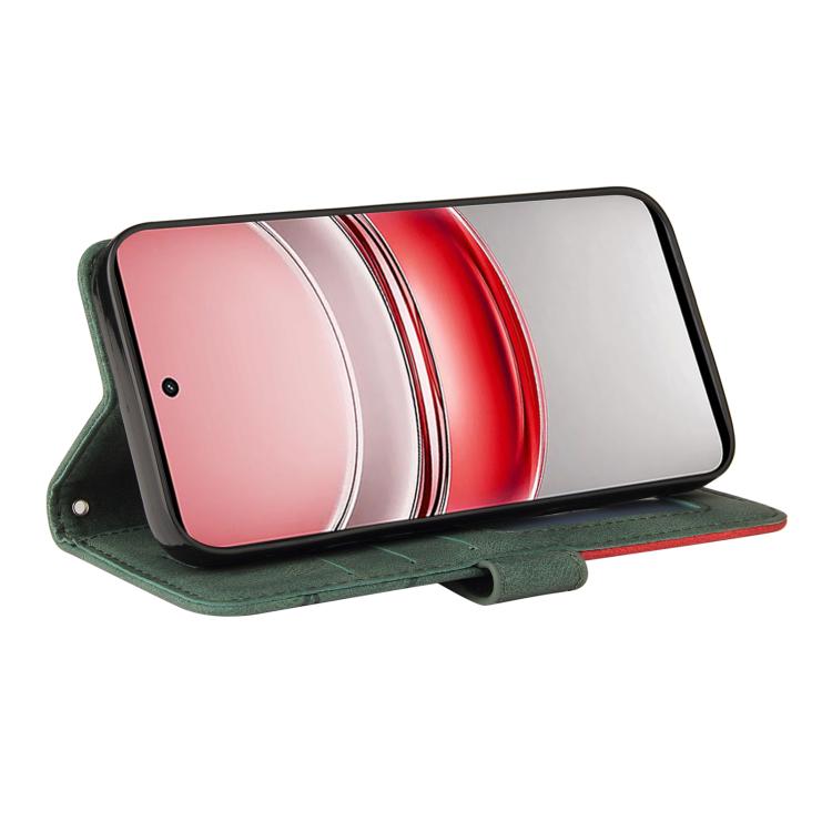 For Realme 14x 5G Dual-color Splicing Flip Leather Phone Case