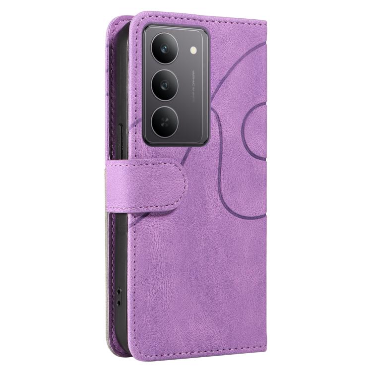 For Realme 14x 5G Dual-color Splicing Flip Leather Phone Case