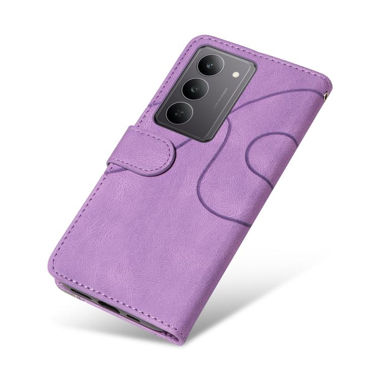 For Realme 14x 5G Dual-color Splicing Flip Leather Phone Case