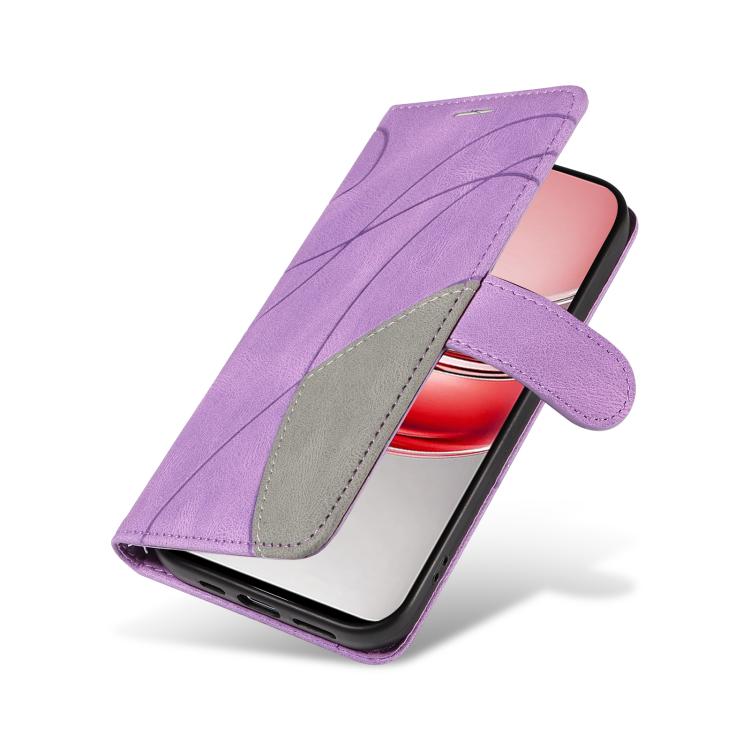 For Realme 14x 5G Dual-color Splicing Flip Leather Phone Case