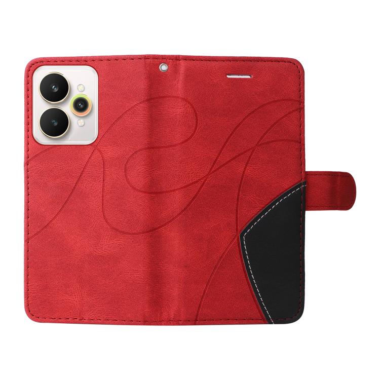 For Realme 15 5G Dual-color Splicing Flip Leather Phone Case