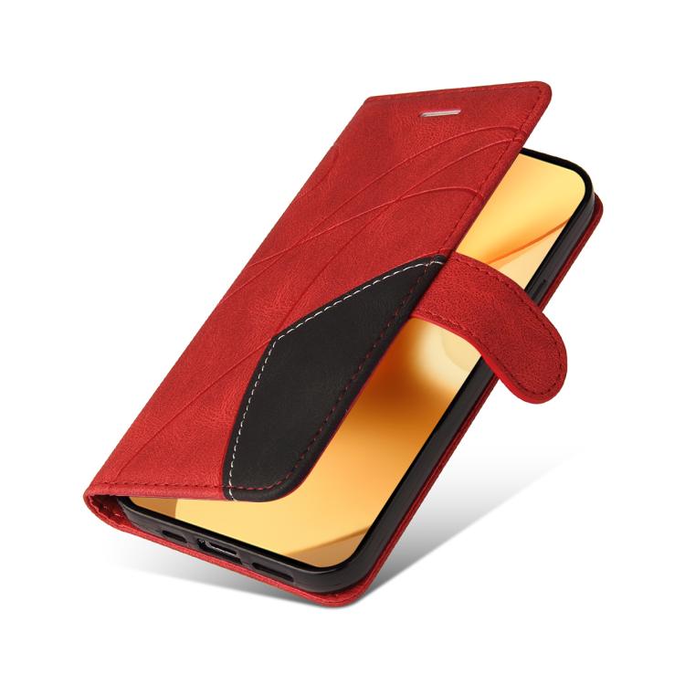 For Realme 15 5G Dual-color Splicing Flip Leather Phone Case