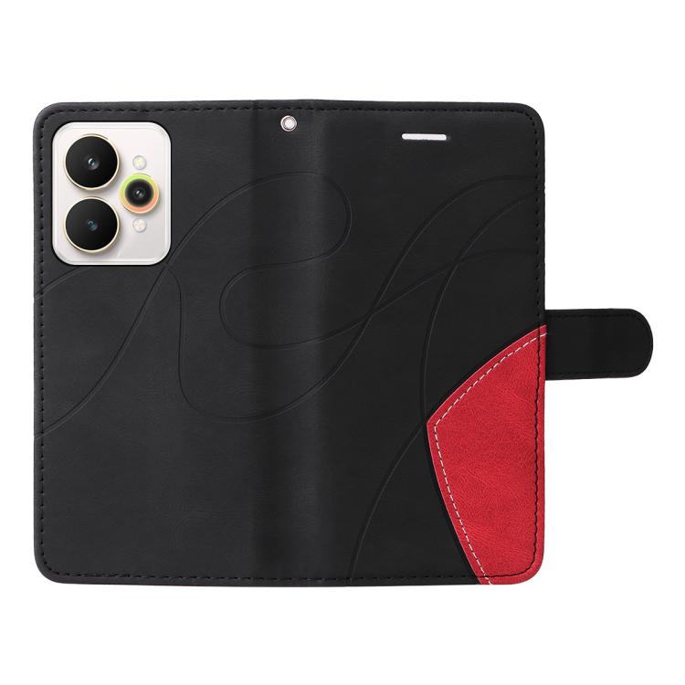 For Realme 15 5G Dual-color Splicing Flip Leather Phone Case