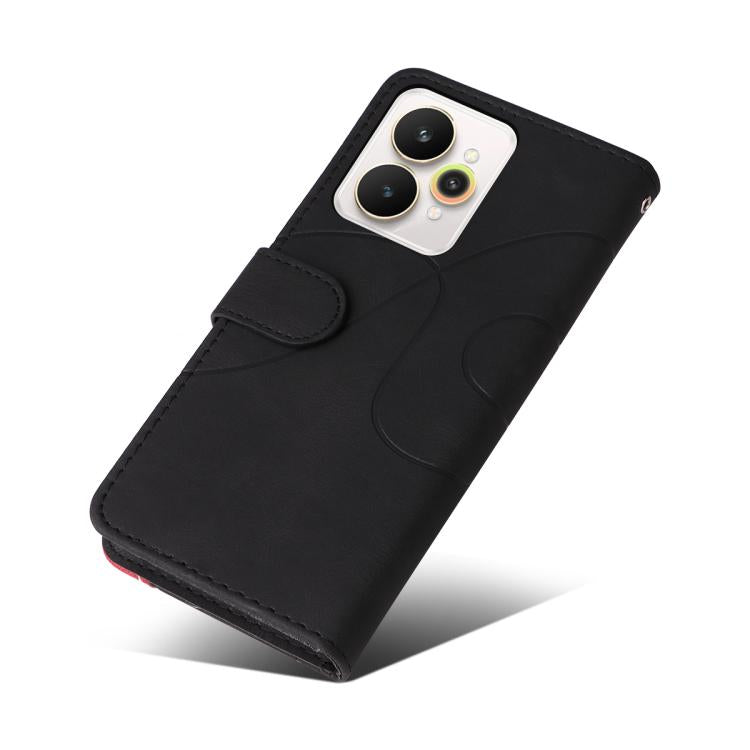 For Realme 15 5G Dual-color Splicing Flip Leather Phone Case