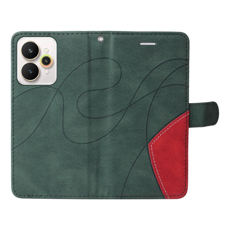 For Realme 15 5G Dual-color Splicing Flip Leather Phone Case