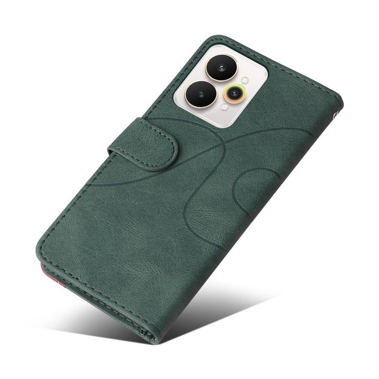 For Realme 15 5G Dual-color Splicing Flip Leather Phone Case