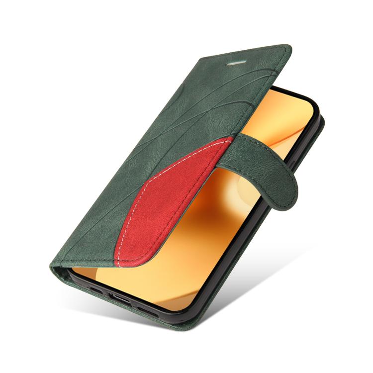 For Realme 15 5G Dual-color Splicing Flip Leather Phone Case