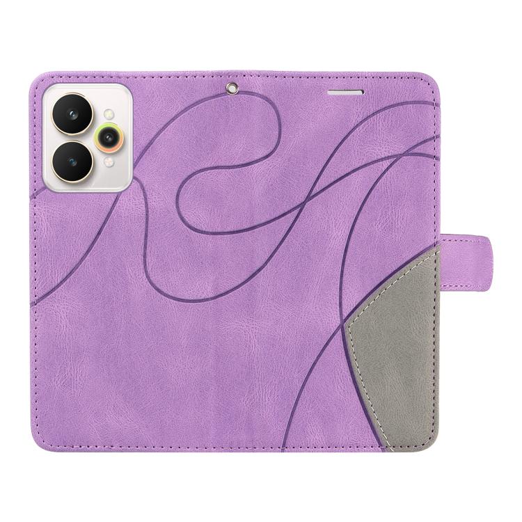 For Realme 15 5G Dual-color Splicing Flip Leather Phone Case