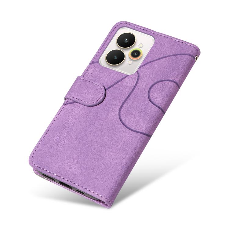 For Realme 15 5G Dual-color Splicing Flip Leather Phone Case