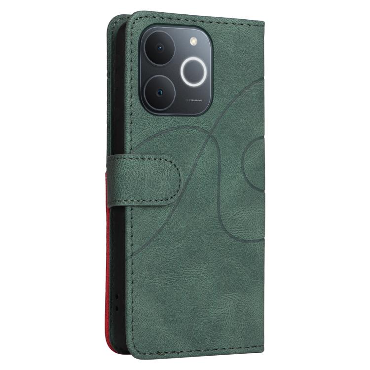 For Realme C71 4G India Dual-color Splicing Flip Leather Phone Case