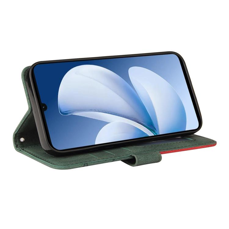 For Realme C71 4G India Dual-color Splicing Flip Leather Phone Case