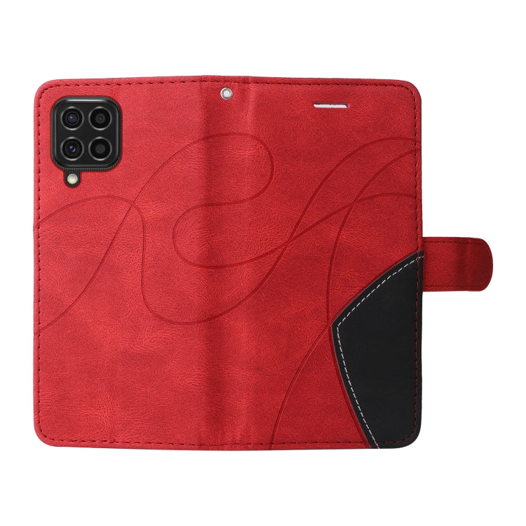 For Samsung Galaxy M62 / F62 Dual-color Splicing Flip Leather Phone Case