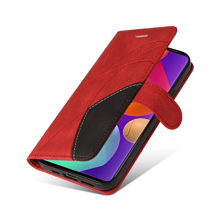 For Samsung Galaxy M62 / F62 Dual-color Splicing Flip Leather Phone Case