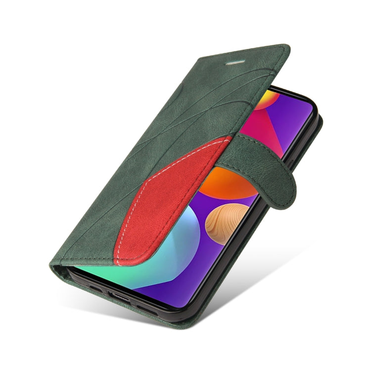 For Samsung Galaxy M62 / F62 Dual-color Splicing Flip Leather Phone Case