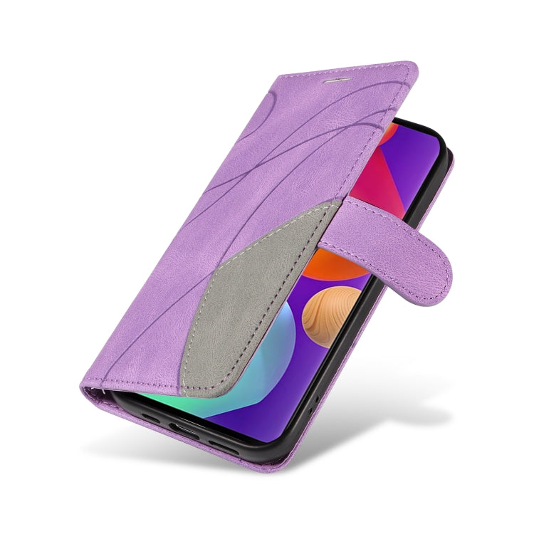 For Samsung Galaxy M62 / F62 Dual-color Splicing Flip Leather Phone Case