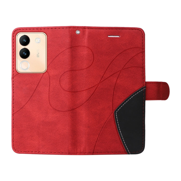 For vivo V29e Global / Y200 5G Global Dual-color Splicing Flip Leather Phone Case