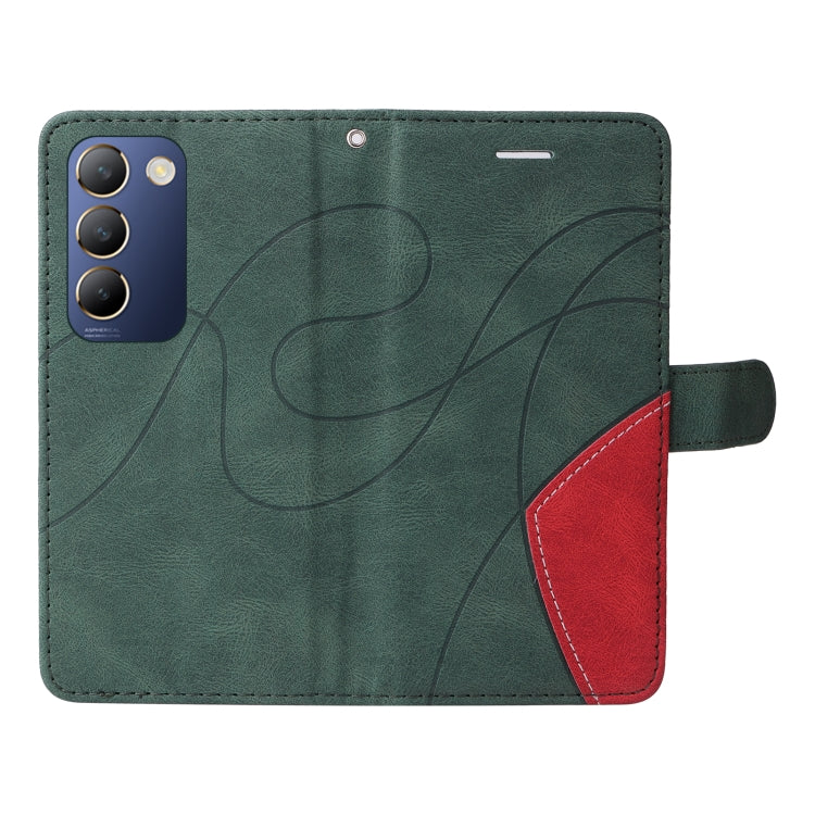 For vivo V40 SE 5G / Y100 IDN Dual-color Splicing Flip Leather Phone Case