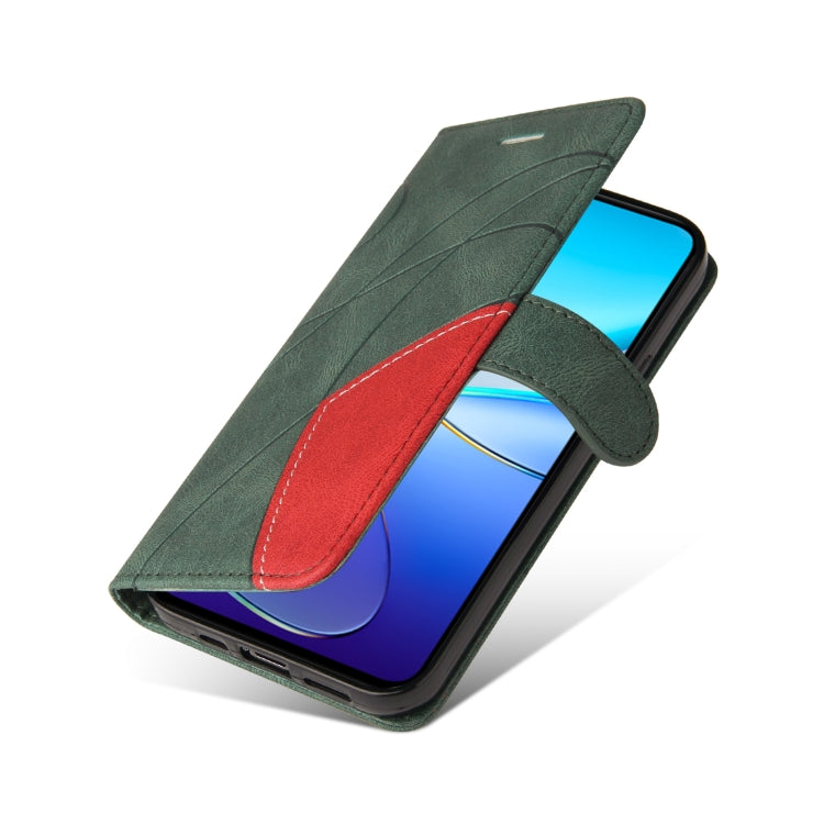 For vivo V40 SE 5G / Y100 IDN Dual-color Splicing Flip Leather Phone Case