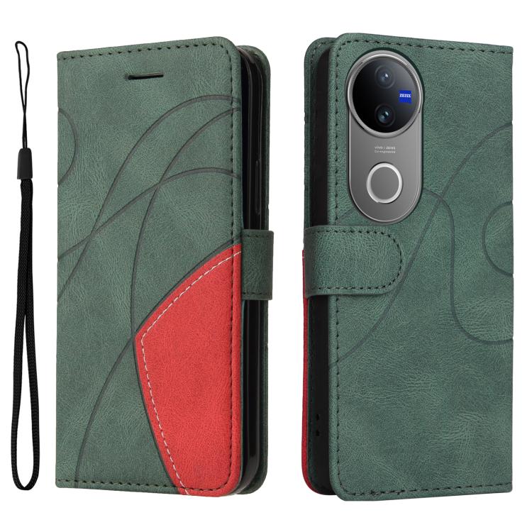 For vivo V50 5G Global Dual-color Splicing Flip Leather Phone Case