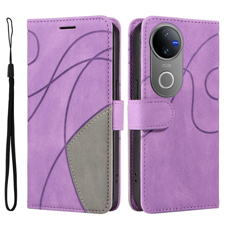 For vivo V50 5G Global Dual-color Splicing Flip Leather Phone Case