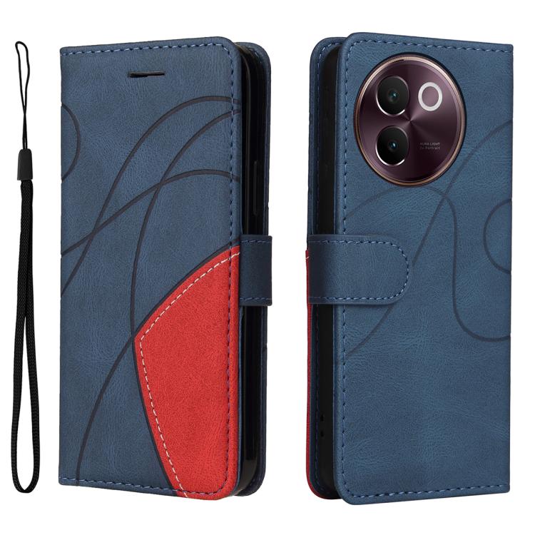 For vivo V30E / V40 Lite Global Dual-color Splicing Flip Leather Phone Case