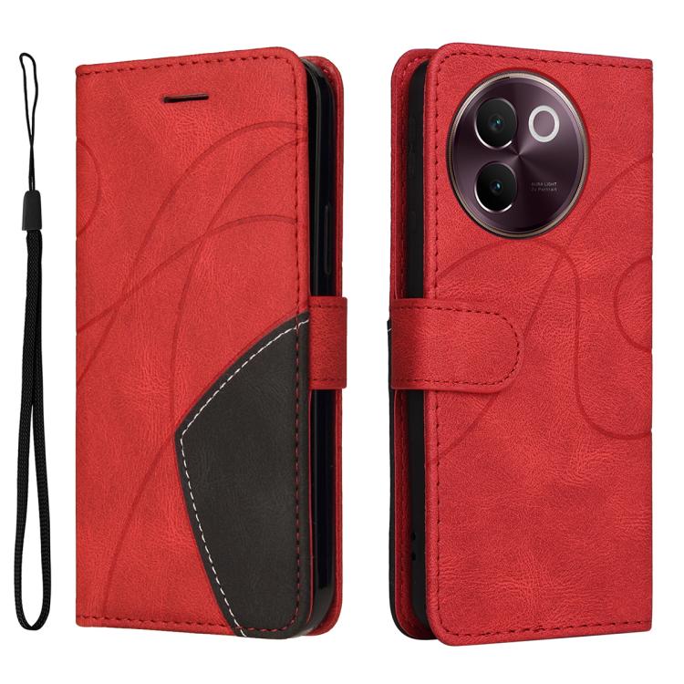 For vivo V30E / V40 Lite Global Dual-color Splicing Flip Leather Phone Case
