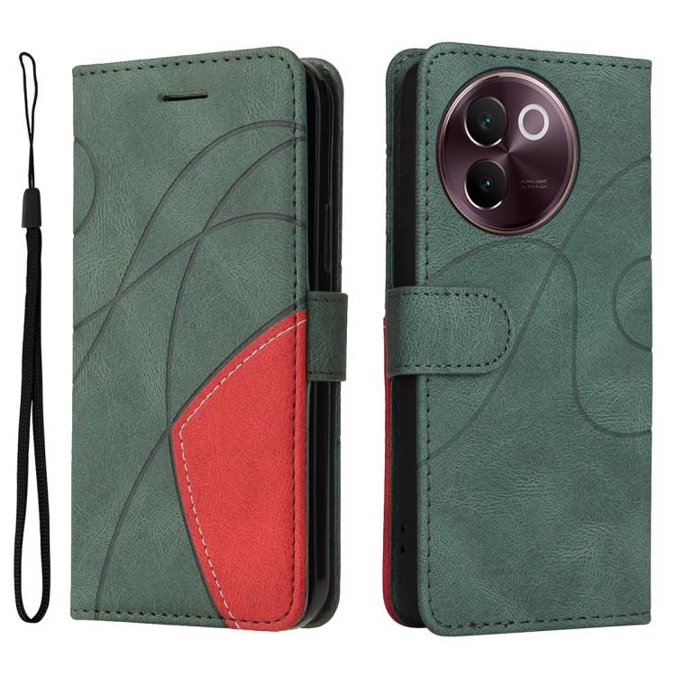 For vivo V30E / V40 Lite Global Dual-color Splicing Flip Leather Phone Case