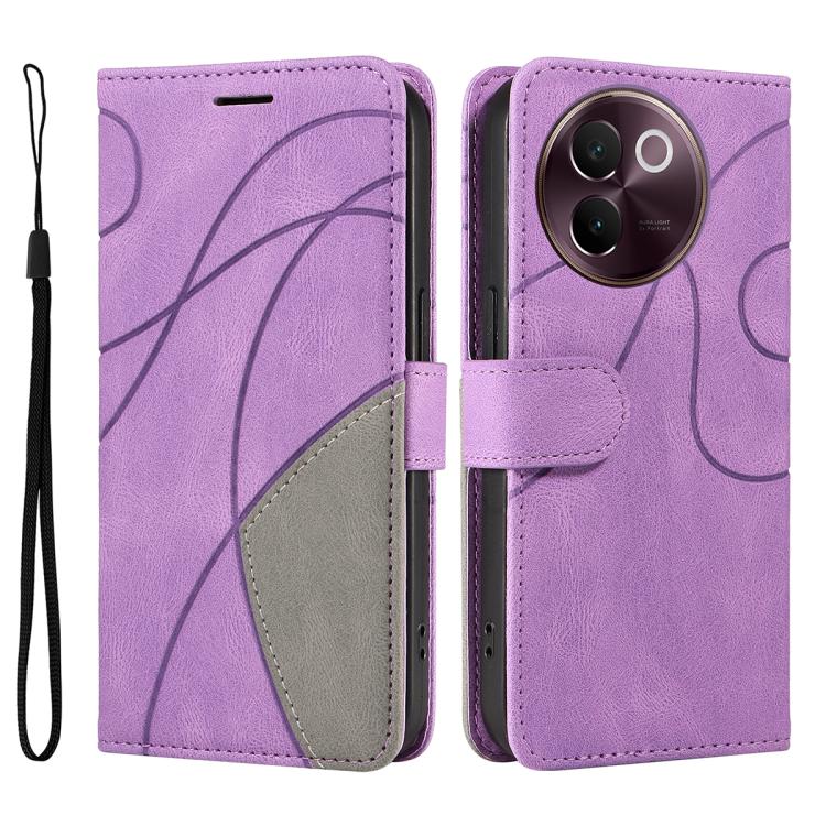 For vivo V30E / V40 Lite Global Dual-color Splicing Flip Leather Phone Case
