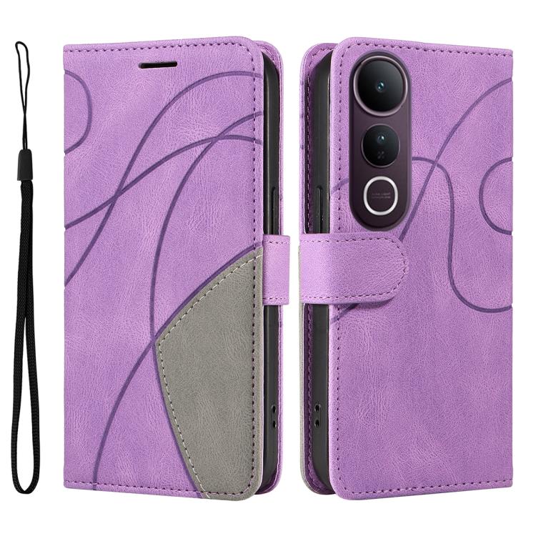 For vivo V50 Lite 5G Global Dual-color Splicing Flip Leather Phone Case